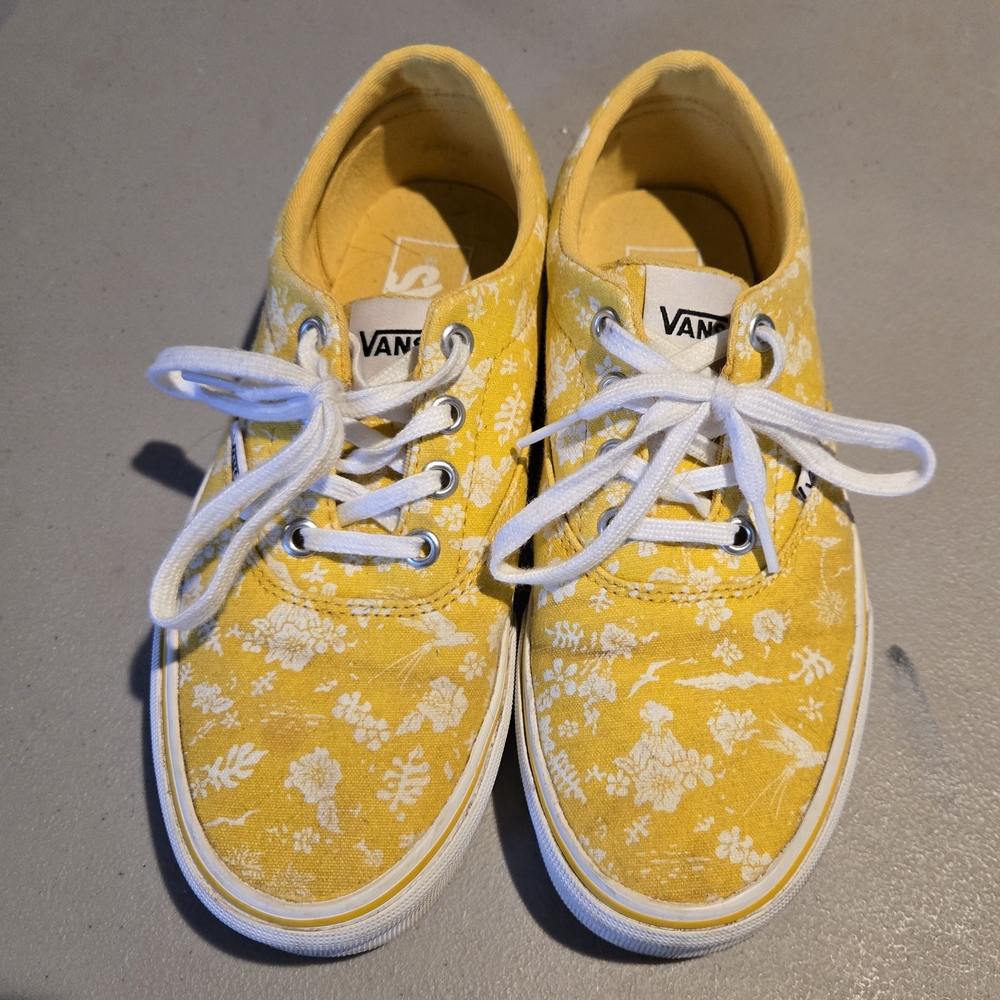 Vans Yellow Floral Sneakers